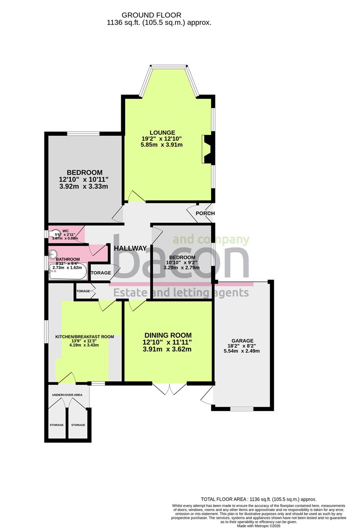 Floor Plan | Bungalow - Detached | Hall Avenue, Offington, Worthing, West Sussex, BN14 9BD | For Sale